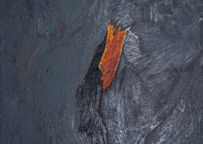 olieverf werk van Wim Konings in grijs zwart en oranje