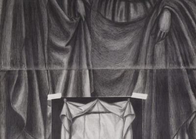 gemengde technieken in drieluik van Wim Konings genaamd de zweetdoek van de heilige veronica